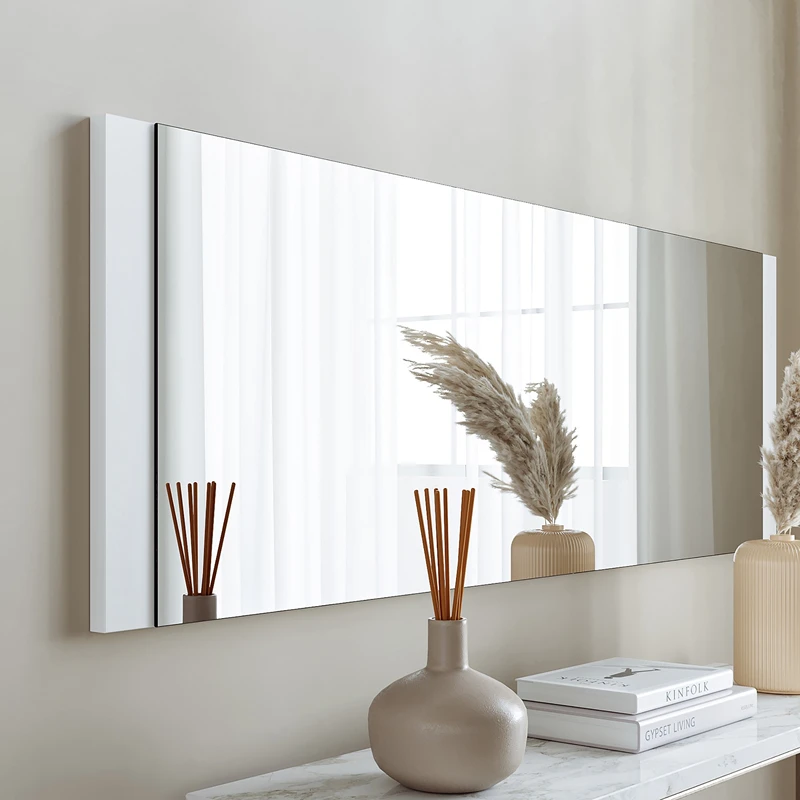 Oglinda dreptunghiulara accent alb, ajustabila, stil minimalist [3]
