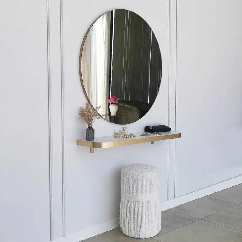 Cele mai noi - Oglinda Gold 90 aurie, design rotund, stil contemporan
