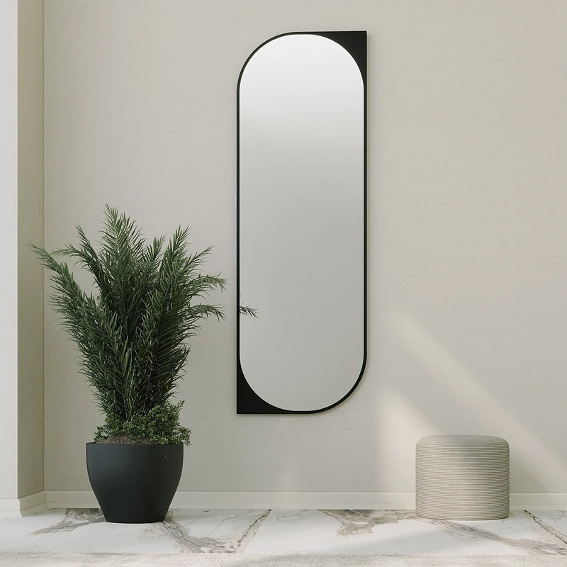 Cele mai noi - Oglinda Livi neagra, design modern, fixare pe perete