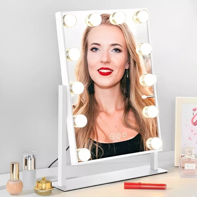 Oglinda machiaj profesionala cu 12 becuri LED Hollywood Star [5]