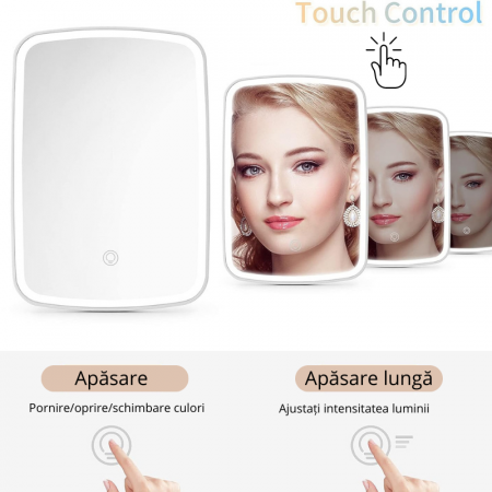 Oglinda make up de birou cu 33 led-uri si reincarcare USB [10]