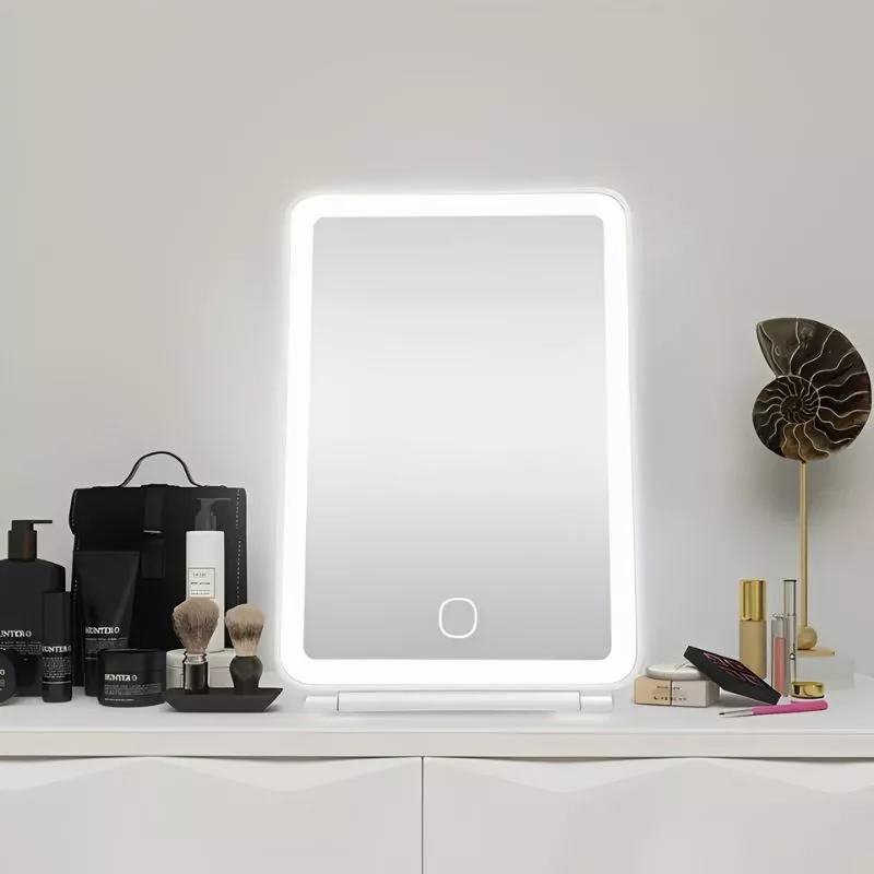 Oglinda make up de calatorie cu 72 led-uri pliabila si reincarcabila [5]