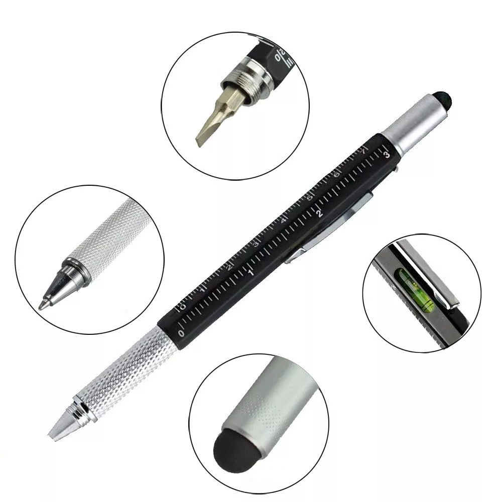 Pix multifunctional 6 in 1, surubelnita plata, rigla, capat touchscreen, nivela cu bula [7]