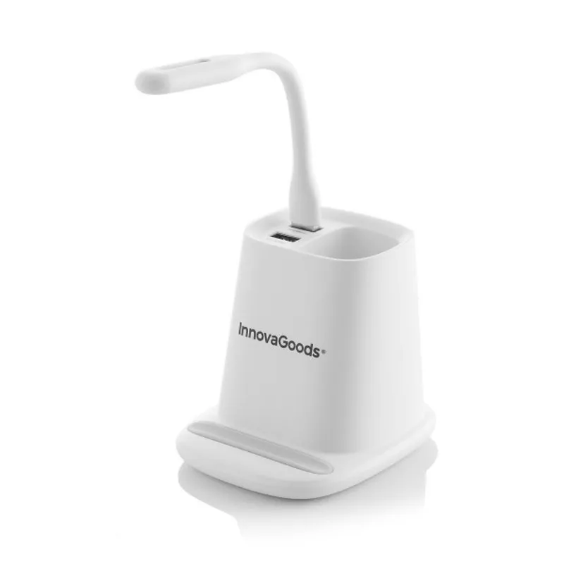 Organizator birou cu lampa led si incarcator wireless THE desKING [6]