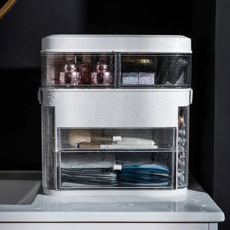 Organizator cosmetice Cutie cu oglinda iluminata LED [5]