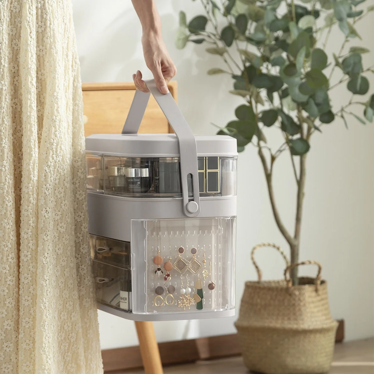 Organizator cosmetice Cutie cu oglinda iluminata LED [4]