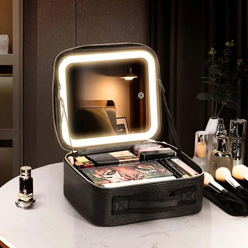 Cadouri pentru Iubita - Organizator de cosmetice cu oglinda LED