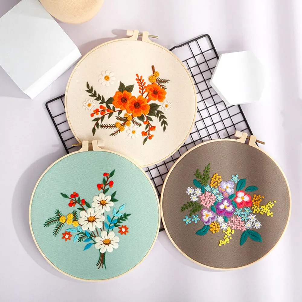 Pachet 3 Kit-uri Broderie DIY, Flori [2]