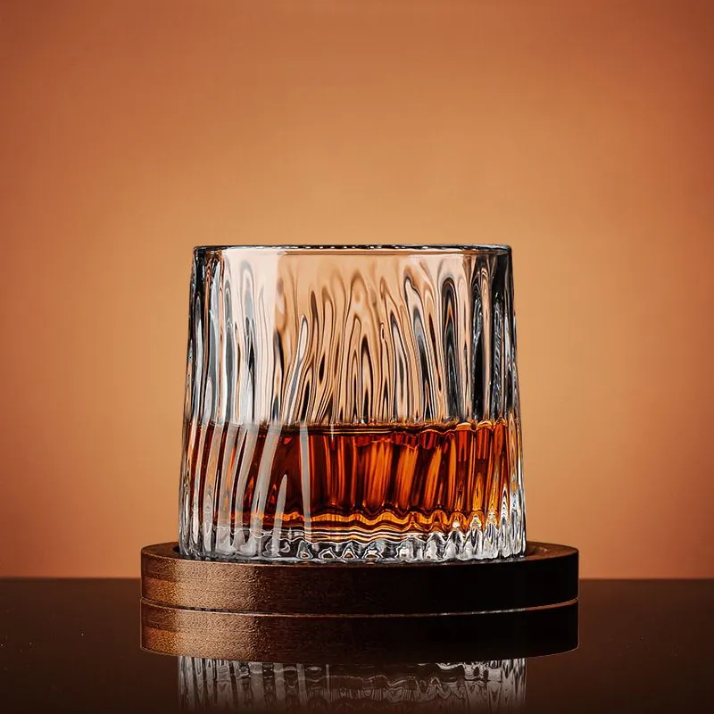 Cadouri de Baut - Pahar whiskey Glacier cu baza din lemn