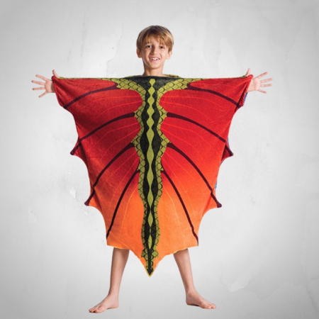 Cadouri Copii - Patura cu maneci pentru copii, Fluture dragon, 240g/mp
