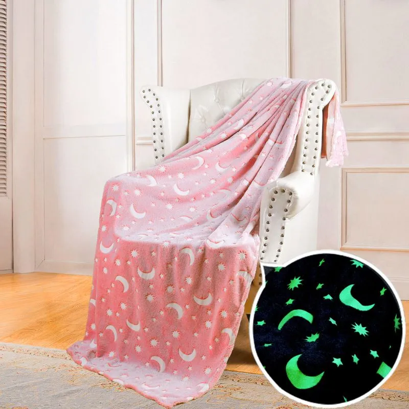 Patura Luna Fosforescenta Roz Flanel  130 x 150 cm [5]