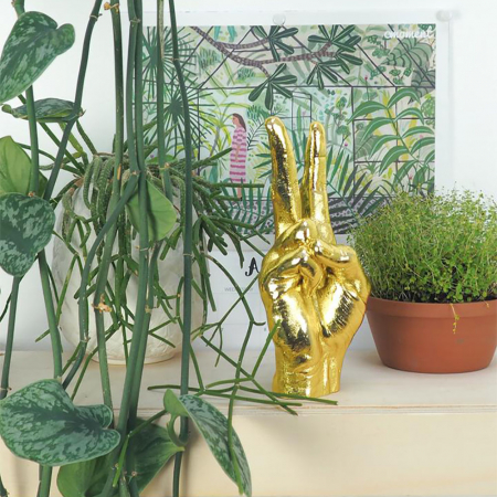 Cadouri pentru Iubita - Peace, suport si obiect decorativ victorios, Gold