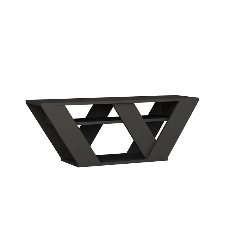 Pipralla comoda TV antracit, stil elegant, multiple rafturi [1]