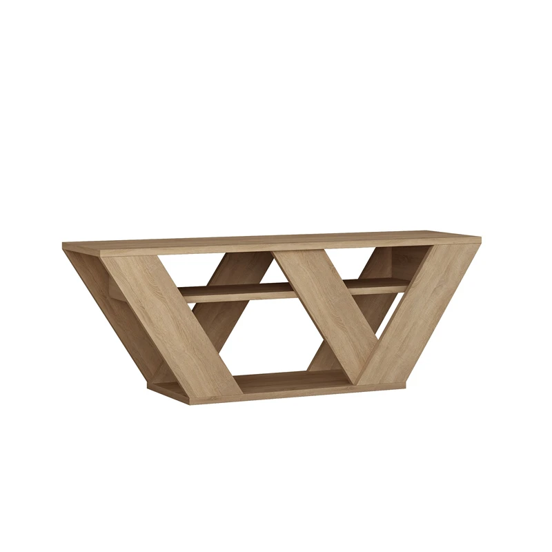 Pipralla comoda TV, stejar, design elegant, multiple rafturi [1]