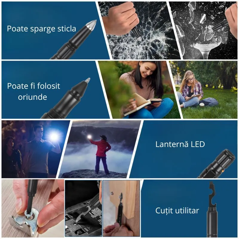 Pix tactic multifunctional 4 in 1 cu lanterna, ToolPen 007 [9]
