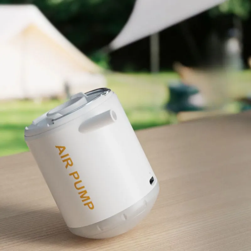 Pompa de aer portabila cu lanterna si baterie reincarcabila – ideala pentru saltele, camping si excursii [0]