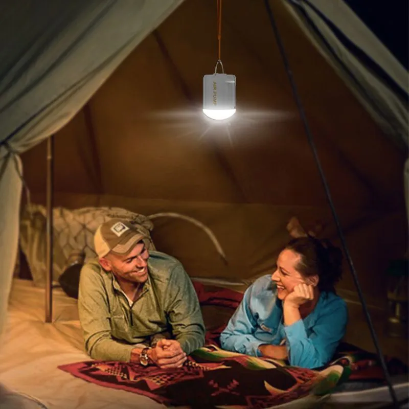 Pompa de aer portabila cu lanterna si baterie reincarcabila – ideala pentru saltele, camping si excursii [8]