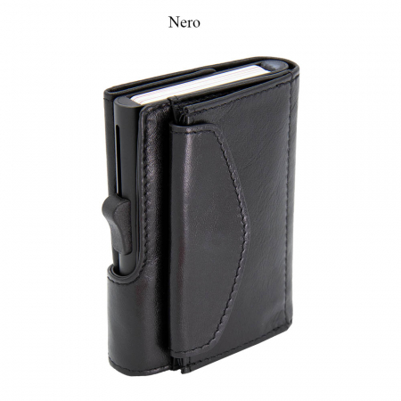 Portofel Carduri RFID XL din piele cu buzunar de monede [2]