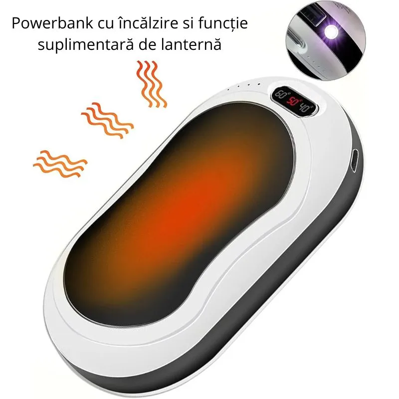 Powerbank cu incalzire pentru maini 55 grade Bucuria frigurosilor 10000mAh [19]