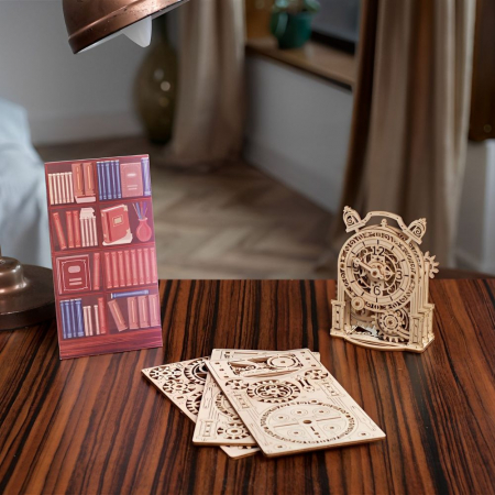 Puzzle 3D Ceas cu alarma Vintage din lemn, Ugears [3]