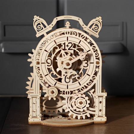 Puzzle 3D Ceas cu alarma Vintage din lemn, Ugears [2]
