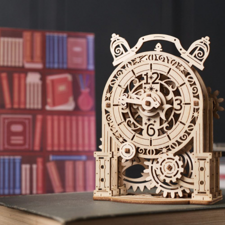 Puzzle 3D Ceas cu alarma Vintage din lemn, Ugears [1]