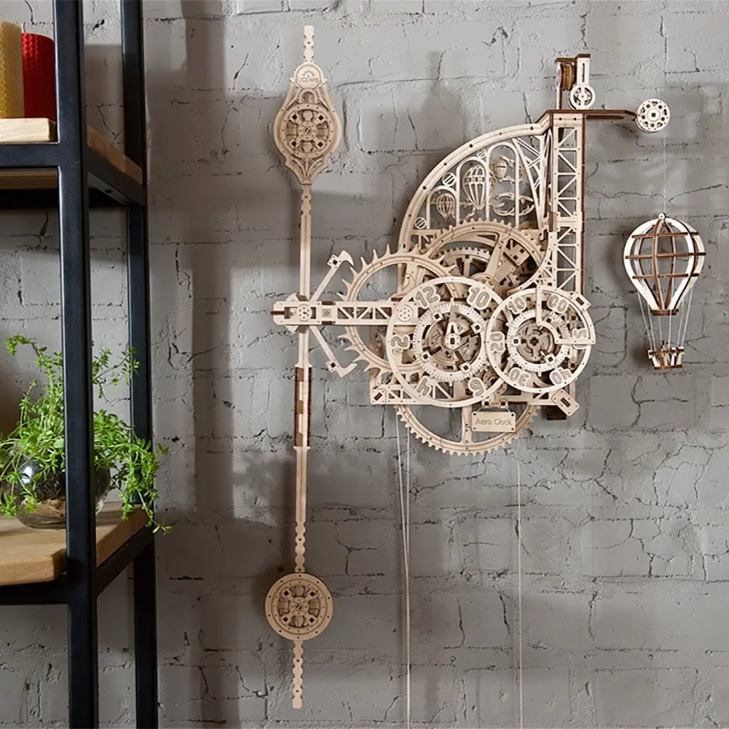 Puzzle 3D Ceas de perete cu pendul, Ugears [4]