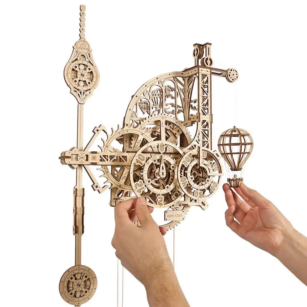 Puzzle 3D Ceas de perete cu pendul, Ugears [5]