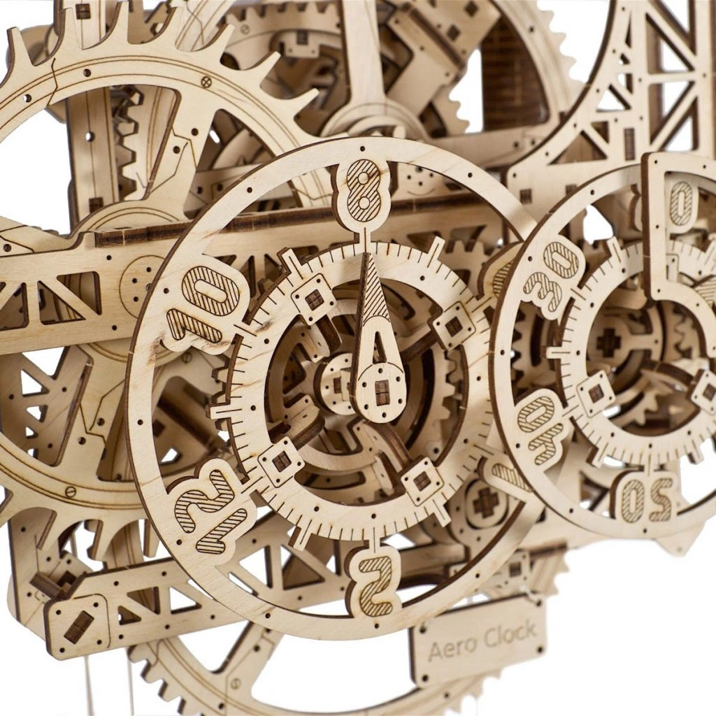 Puzzle 3D Ceas de perete cu pendul, Ugears [8]