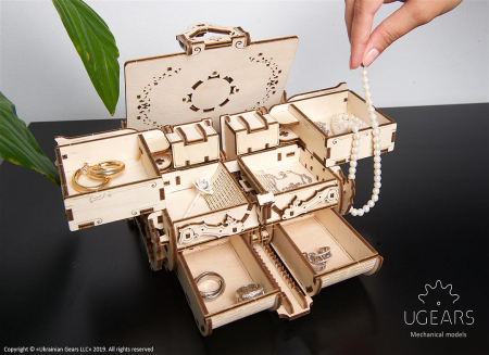 Puzzle 3D Cutie antica de bijuterii Ugears [6]