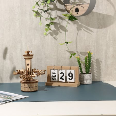 Puzzle 3D Cutiuta Muzicala, Turn de control aerian, Lemn, Robotime [1]