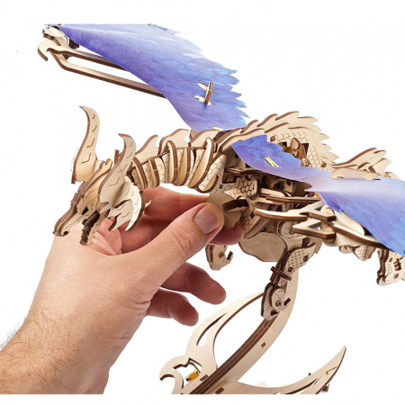 Puzzle 3D Dragonul Furtunii din lemn Ugears [5]