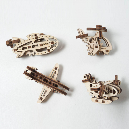 Cadouri Zodia Balanta - Puzzle 3D Fidget Avioane din Lemn Ugears