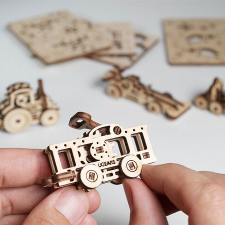 Puzzle 3D Lemn - Puzzle 3D Fidget Vehicule din Lemn Ugears