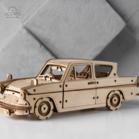 Puzzle 3D Flying Ford Anglia din lemn, Ugears [3]