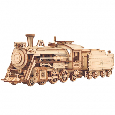 Puzzle 3D Locomotiva cu abur, Lemn, Robotime [5]