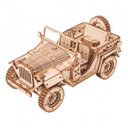 Puzzle 3D Masina militara, Lemn, Robotime [5]