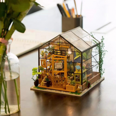 Pentru Copilul din tine - Puzzle 3D Minicasuta Verde Floraria Cathy, Lemn, Rolife