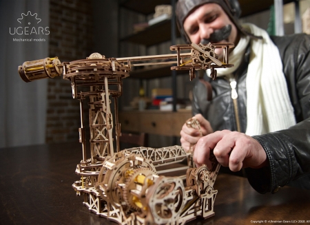 Puzzle 3D Model Aviator din lemn Ugears [2]
