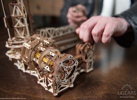 Puzzle 3D Model Aviator din lemn Ugears [14]