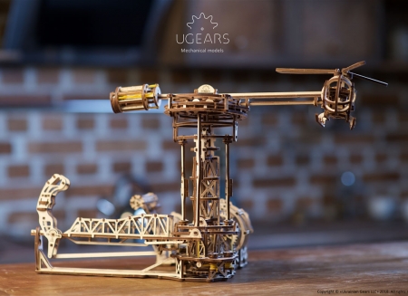 Puzzle 3D Model Aviator din lemn Ugears [15]