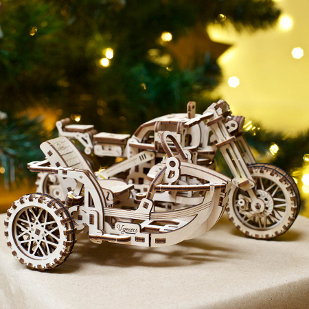 Puzzle 3D Motocicleta Scrambler UGR-10 din lemn Ugears [5]