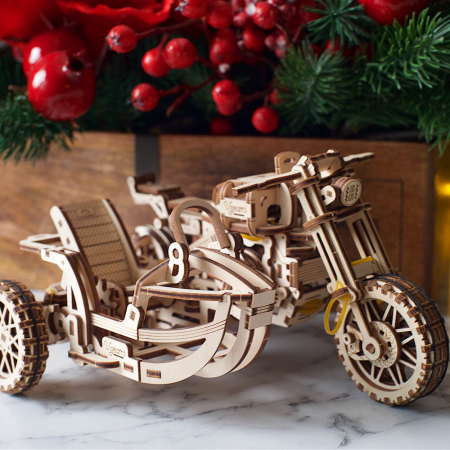Puzzle 3D Motocicleta Scrambler UGR-10 din lemn Ugears [4]