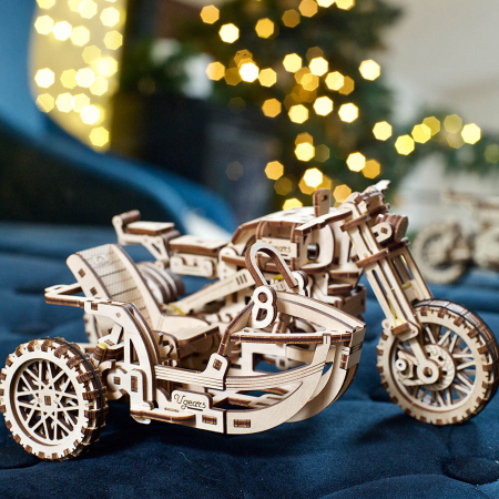 Puzzle 3D Motocicleta Scrambler UGR-10 din lemn Ugears [3]