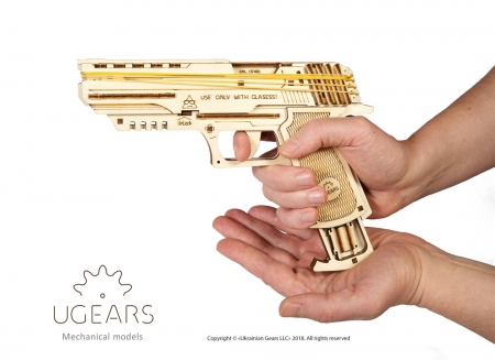 Puzzle 3D Pistol Wolf din lemn Ugears [7]