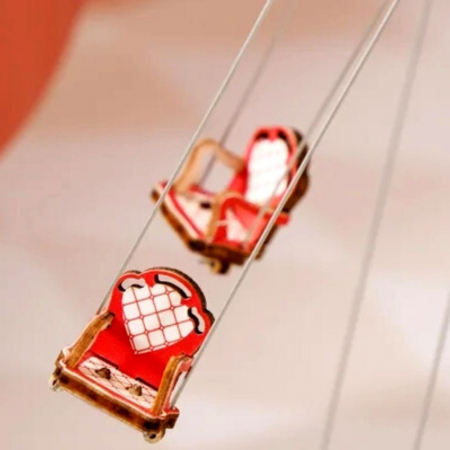 Puzzle 3D, Roata din parcul de distractii, Carusel din lemn, Robotime [4]