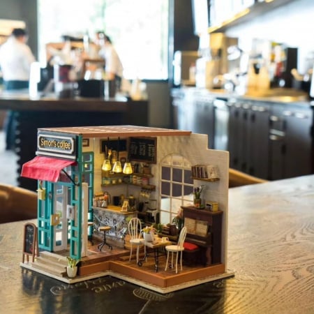 Puzzle 3D Simon's Coffee Shop, Iluminare Led, Rolife [2]