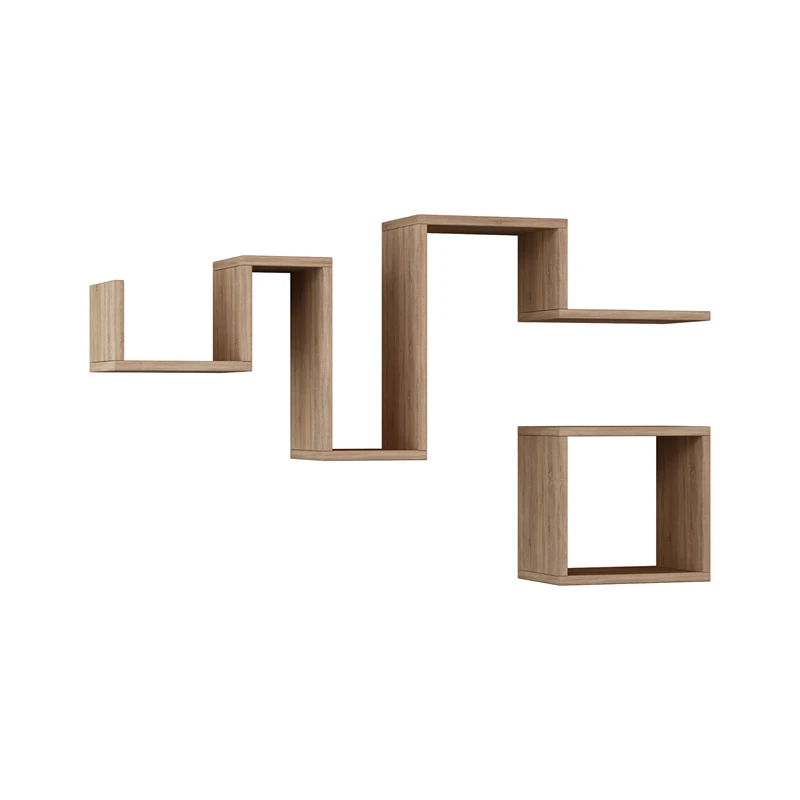 Raft de perete Follow stejar, design modern, fixare pe perete [3]