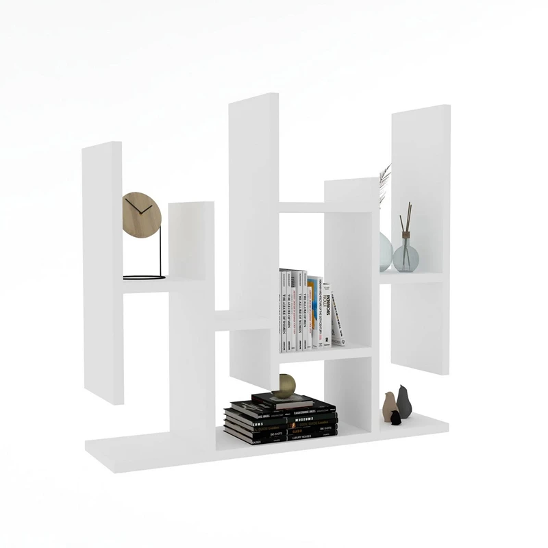 Raft perete alb geometric, polite multiple pentru decoratiuni [5]