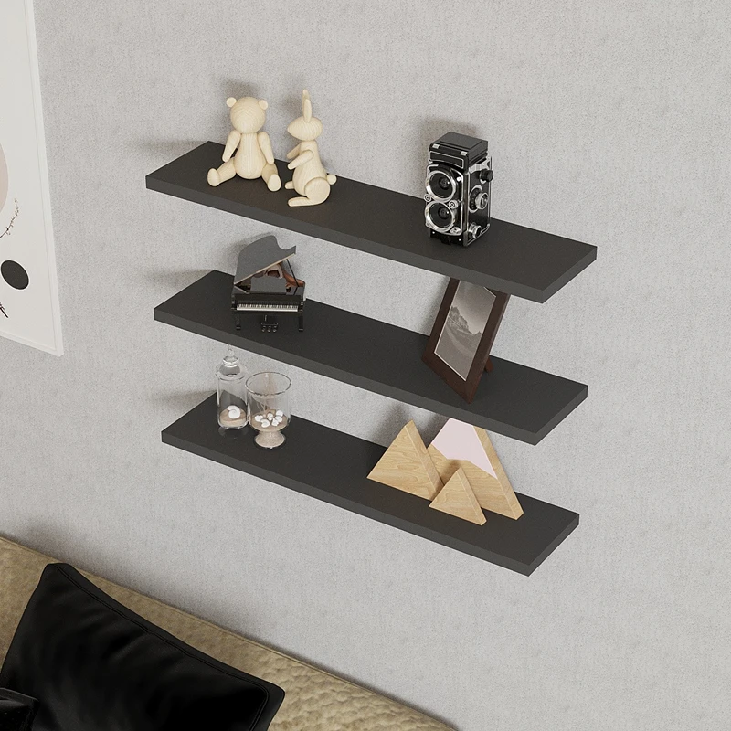 Raft perete antracit, polite suspendate moderne si decor elegant [0]